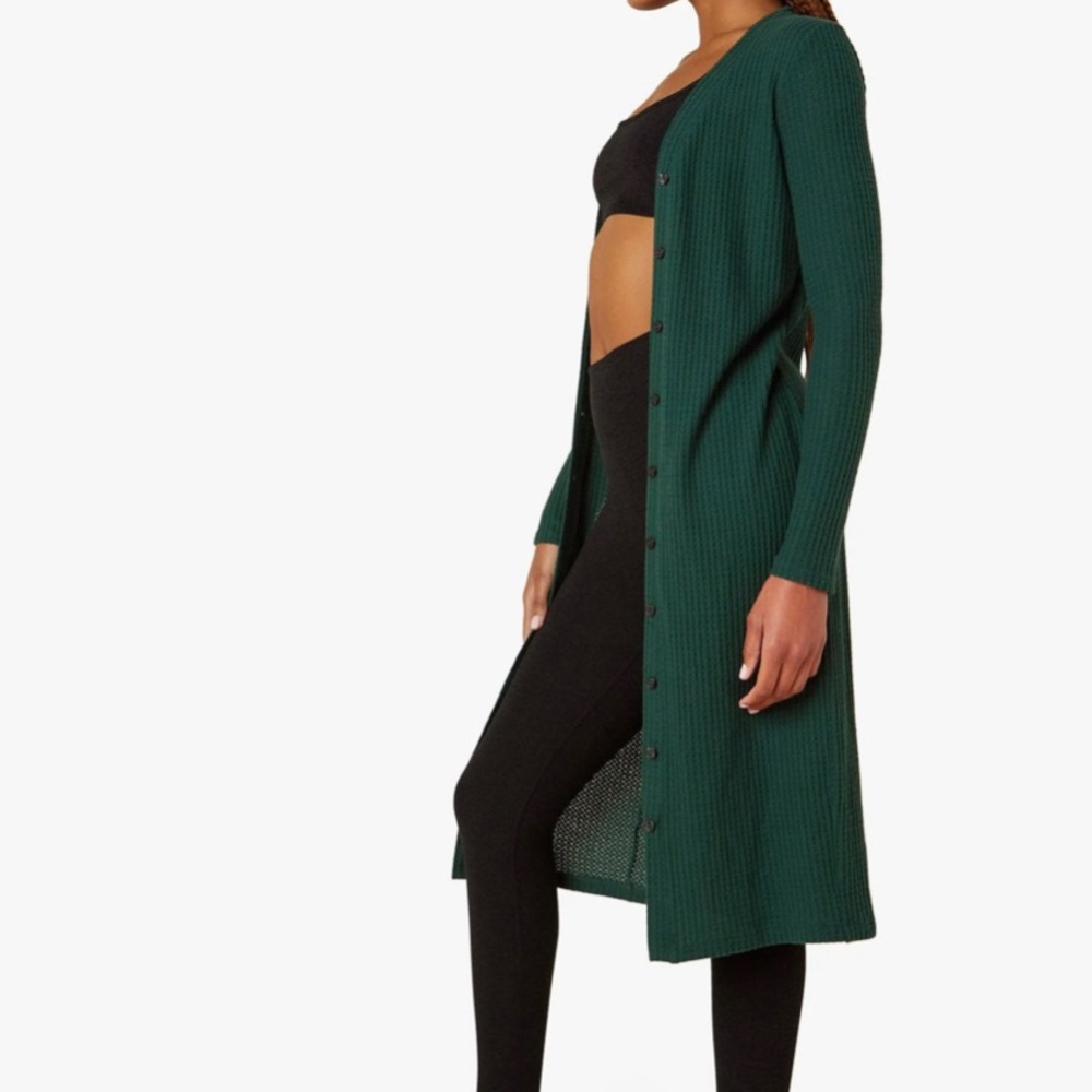 Beyond Yoga Waffle Knit Duster - Forest Green